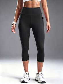 2pcs/Set Leggings deportivos para mujer, pantalones de yoga ajustados, mallas de compresión de 3/4 de largo para fitness y running - Multicolor - Ver 4