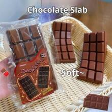 1pc Slow Rising Chocolate Scented Squishy Toy - Realistic Chocolate Bar Stress Relief Toy, Suitable For Adults, TPR Material, Chocolate Collectible, Birthday Party Small Gift And Surprise Gift, Stress Relief Toy, Party Favor Bag Filler, Taba Squishy Toy, Travel Toy - Multicolor - View 8