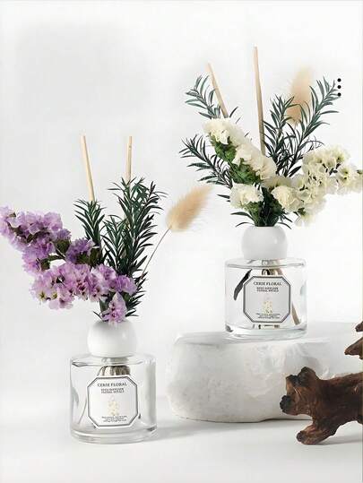 1pc 50ml Essential Oil Diffuser Set, Air Freshener, Aroma Diffuser, Concentrated Fragrance Flameless Diffuser, Minimalist Design, Suitable For Bedroom, Hotel, Office