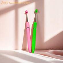 12pcs Random Color Macaron Style Long Thin Ballpoint Pens, DIY Pen Making Supplies, Jewelry Accessories, Stationery, Creative Craft Silicone Beads, Focal Beads, Holiday Gift Box - Multi-color Random Distribution - View 9