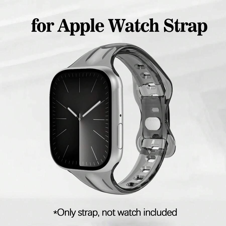 1条透明表带,适用于 11/10/9/8/7/6/5/4/3/2/SE/1,尺寸49mm/41mm/45mm/38mm/42mm/40mm/44mm,男女通用,TPU透明表带 - 透黑 - 查看 1