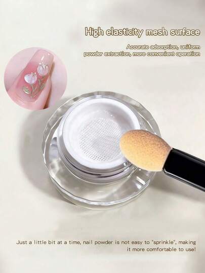 New Transparent Air Cushion Sunlight Crystal Powder, Super Bright Mirror Powder, Non-Fly Powder, Wearable Nail Art Decorations