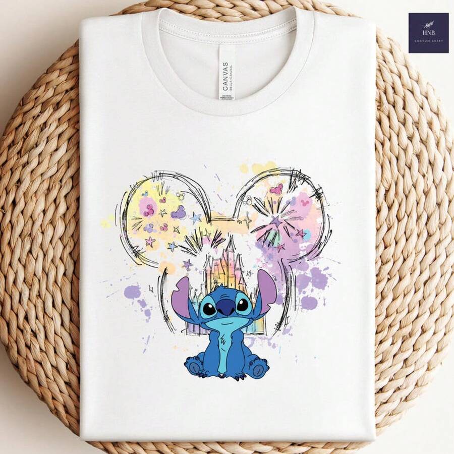 Disney Castle Stitch Shirt, Mickey Castle Tee, Disney Trip,  Lilo And Stitch Tee, Minnie Bow Shirt, Magic Kingdom Shirt, Disneyland Shirt--Disneys Disneyland Paris The Magic Kingdom Disneyesque The House Of Mouse Mickey Mouse Empire Modest Summer Outfits Take That T Shirt Summer Coord Tops For Women Summer Summer Clothes Women Summer Clothes Summer Tops Summer Tops Women Summer Co Ord Summer Top Summer Outfits White Top Black Top Holiday Outfits For Women  Tops For Women Summer Holiday Gifts Valentine's Day Gifts Earth Day Gifts Oktoberfest Gifts Summer Bank Holiday Gifts - White - View 1