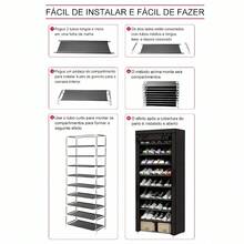 Shoe Organizer, 9 Tiers, Holds 27 Pairs Of Shoes, Disassembled Shoe Rack, QUEBOM - 黑色 9 層 - 查看 5