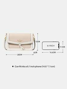 KS KNOTT Classic Crossbody Bag, One Shoulder Bag, Flap Hand Bag - Apricot - View 9