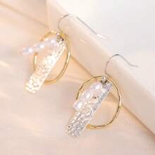 Pendientes hechos a mano con diseño vintage martillado para mujeres, sencillos y elegantes, adecuados como regalos de vacaciones y joyas versátiles - Multicolor - Ver 7