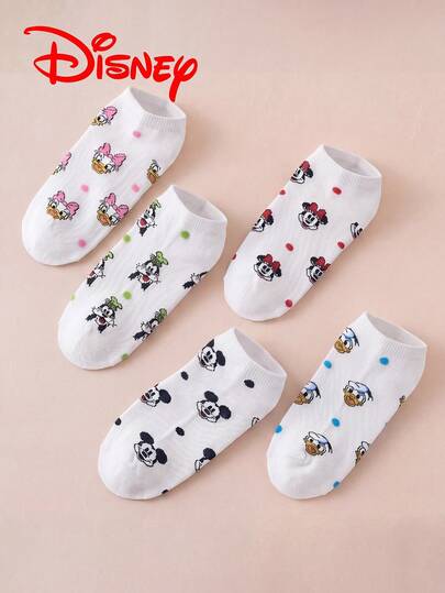  10/5/1 par de calcetines de mujer bordados de Disney, calcetines cortos de regalo, calcetines de verano, calcetines de dibujos animados bordados de Minnie Mouse, Donald Duck, Daisy Duck, calcetines de mujer Disney, calcetines cortos, Minnie, Donald, Daisy, calcetines creativos e interesantes, cómodos y transpirables, calcetines de mujer de moda, calcetines novedosos, calcetines blancos