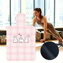 1pc 39*22inch Yoga Mat, Plaid Rabbit Pattern, Non-Slip Wear-Resistant Thickened Fitness Mat, Home/Professional Beginner Yoga/Pilates Training Mat, Multiple Styles Available - Multicolor - View 14
