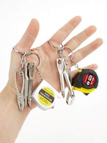 1pc Portable Mini Wrench Keychain, Creative Minimalist Adjustable Metal Multi-Function Wrench, Compact Multi-Tool Keyring With Screwdriver, Pliers, Ruler Functions, Adjustable Portable Tool Accessory, Backpack Keychain, Gift For Boyfriend, Birthday - Multicolor - View 2