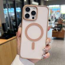 Ốp lưng điện thoại trong suốt từ tính tương thích với iPhone 17 Pro Max, 16 Pro Max, 15, 14, 13, 12, 11 Pro, Plus, Max, Mini, 7, 8, SE, 16e, 7P, X, XR, XsMax và S26 Ultra, S25 Ultra, S24 Ultra, S25 FE, A56, ốp bảo vệ chống sốc. - Vàng sa mạc - Xem 5