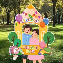 WELCOME Back To School Season Party Backdrop Large Hanging Cloth Photo Prop Banner Poster Holiday Party Decoration School Bus House - Multicolor - View 4