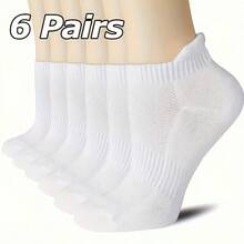 6 pares de calcetines deportivos de malla transpirables para mujer, calcetines cómodos y suaves transpirables para correr, calcetines cortos de unicolor versátiles unisex - Multicolor - Ver 10