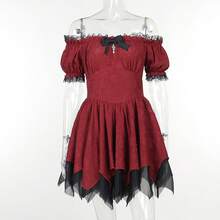 COS Women's Dark Style Off-Shoulder Bodycon Dress, Role-Playing Costume, Stage Outfit, Cosplay Outfit - Red - View 4