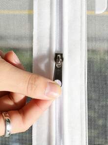 DIY Zipper Window Screen Kit, Nano PP Mesh, Self-Adhesive No-Drill Installation, Breathable Anti-Mosquito Fly Screen With Easy-Access Zipper, Removable & Reusable, Black/White - White Zipper Screen - View 3