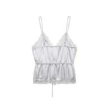 Blusa de satén con decoración de encaje, estilo minimalista y sexy, de moda europea y americana para mujer, nueva colección primavera/verano de DEEKA - Morado grisáceo - Ver 2