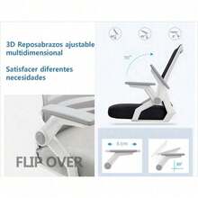 Silla Ejecutiva Ergonómica Giratoria Reclinable Blanco/Gris Reposacabezas Ajustable - Rosa/Blanco - Ver 5