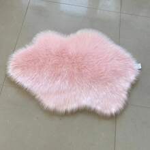 1pc Cloud-Shaped Faux Wool Rug - Modern Minimalist Design, Suitable For Living Room, Bedroom And Home Decor - Soft Plush Surface With Rubber Backing, Machine Washable - Winter Gift, Thick Rug, Autumn/Winter Plush Rug - Baby Pink - View 10
