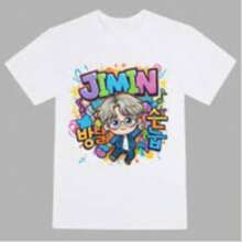Children White Basic T-Shirt Unisex Boys Bangtan Boys Inspired Short Sleeve Casual Top, B-Ts, B-Ts Shirt, Teen Summer Clothes, Teen Girl Summer Clothe - 白色16 - 查看 1