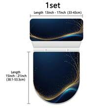 1 Set 2D Exquisite Pattern Toilet Seat Cover And Lid, Silky Fiber Toilet Tank Cover, Full Wrap Elastic Fit, U-Shaped Tank Adapter, Tank Protector, Bathroom Decor Accessory - Toilet Seat Cover - View 14