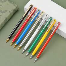 8 Peças Canetas Esferográficas Multicolores de Aço Inoxidável - Conjunto de Variedade Multicolorida. Durável e Resistente, Ponta Média, Núcleo Giratório para Escrita Suave, Perfeito para Escrita de Escritório e Aprendizado Escolar. [Cor Aleatória] Adequado para Estudantes de Volta às Aulas e Presentes para Professores - Conjuntos - Visão 7