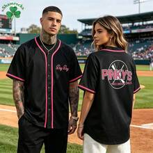 Unisex "Fri-Yay" Pinky's Record 90s Hip Hop Baseball Jersey, Stitched Baseball Uniform, Party & Holiday Gift - Black - View 8