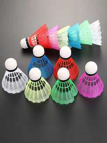 Bộ 12 quả cầu lông xốp nhiều màu sắc, màu ngẫu nhiên, bóng cầu lông nylon chống gió dùng cho tập luyện trong nhà/ngoài trời, phù hợp cho mọi lứa tuổi. - Nhiều màu - Xem 2