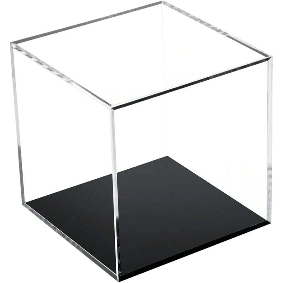 1 hộp trưng bày acrylic trong suốt, hộp lắp ráp thay thế cho hộp trưng bày bằng kính, thích hợp để trưng bày búp bê, lưu trữ đồ dùng gia đình và sắp xếp đồ chơi. - màu đen - Xem 1