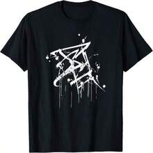Graffiti Abstracto - Camiseta con Gráfico de Graffiti en Pintura Blanca en Aerosol.jpg - Negro - Ver 7