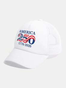 1PC Adjustable Kids Trucker Hat (1-7 Years) - America 250th Anniversary Patriotic Printed Cap, Mesh Back, Ideal For Independence Day & Outdoor Activities - 1PC - View 14