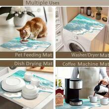 1pc Kitchen Counter Wildflower Pattern Absorbent Non-Slip Mat, Heat Resistant Pad For Coffee Bar Decor, Dining Table Decor, World Cup Party Home Decoration - Lounge Chair Island - View 7