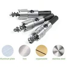 5pcs/Set Stainless Steel Hole Punch Tool Kit, Drill Bits, High Speed Steel Reamer, Round Hole Punch For Metal Plate - 5-piece Set: 16+18.5+20+25+30 - View 5