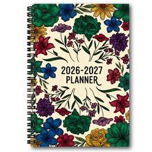 1本2026-2027年计划本,螺旋装订,花卉图案,适合大学和办公室使用,包含目标、待办事项清单和来年笔记部分,用于每周计划、目标、待办事项清单和每周计划螺旋装订笔记本 - N - 查看 7