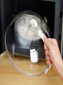 Microwave Splash Guard With Easy Grip Handle, Heat Resistant Microwave Food Cover - Transparent - View 14