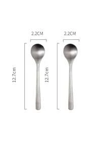 Matte Stainless Steel Spoon, Soup Spoon, Breakfast, Yogurt, Dessert Spoon, Eating, Mixing Spoon - View 7