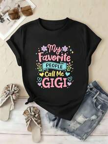 Dam-T-shirts - Svart - Visa 2