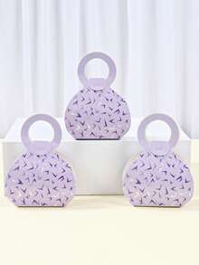 Lot de 12 boîtes à dragées violettes en forme de sac à main, idéales pour les fêtes K-pop (mariage, enterrement de vie de jeune fille, bébé douche, révélation du sexe du bébé, anniversaire), les fêtes d'anniversaire sur le thème des groupes féminins K-pop. - K-POP - Voir 3