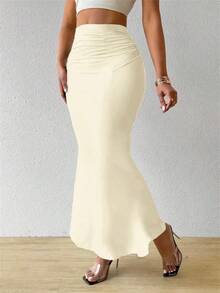 Falda de cola de pez ajustada para mujer, novedad de primavera y verano, faldas plisadas de cintura alta a la moda elegante, Vestido corto informal de calle para mujer, Sexy - CAFETERÍA - Ver 2