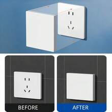 1 cái nắp đậy công tắc treo tường tự dính bằng nhựa bảo vệ ổ cắm loại 86 tấm chắn phích cắm điện cho phòng tắm - Nhiều màu - Xem 5