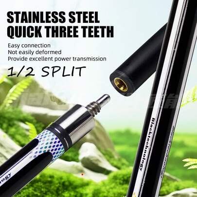 Professional 7ft/8ft/9ft Compatible Billiard Cue - Durable Glass Fiber Shaft, Uni-Loc Joint, 13mm Hard Tip