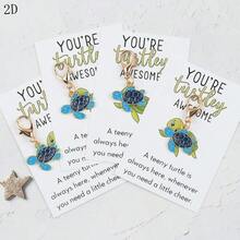 1pc/4pcs Blue Sea Turtle Keychain Set, Exquisite Bag & Key Chain Decor, Auspicious Gift, Perfect For Birthday Party, Celebration, Life Journey Companion - Multicolor - View 5