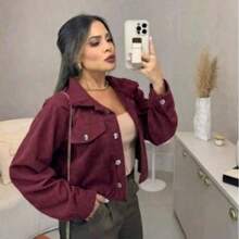Stylish Casual Women's Vest Jacket With Front Buttons And Pockets - Autumn/Winter Fashion - 酒紅色 - 查看 1