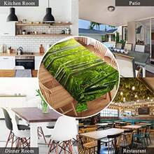 Swono - Mantel de de naturaleza con luces de sol, rectangular, diseño de árbol de, lavable, a cuadros, para cocina, cena, 52 x 70 pulgadas - Bamb - Ver 8