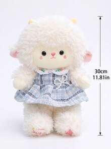 11.81inch Cute Fluffy White Sheep Wool Plush Toy - Super Soft And Skin-Friendly.Silicone Doll Full Silicone Body Plush Anime Figure Stuffed Animal Teddy Bear - Multicolor - View 13