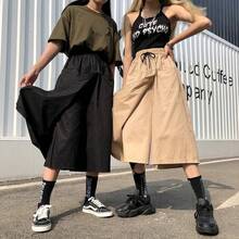 Pantalones de Pierna Ancha de Cintura Alta Estilo Coreano, Novedad Primavera-Verano, Pantalones Casuales de Moda Ulzzang para... - Caqui - Ver 5