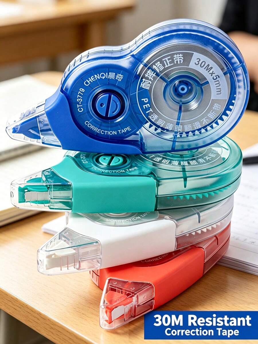 30M/Piece Drop-Resistant Correction Tape, Large Capacity PET Refill, Smooth Eraser Tape For Students, Back To School - Multiple Options Available - View 1