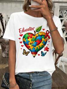 Dam-T-shirts - Vitt - Visa 1