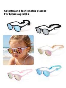 1pc Baby Anti-Fly Glasses, Protective Eyewear For Infants 0-2 Years Old, Fashionable Fashion Glasses With TPEE Soft Frame, Comfortable UV400 Protection, Cute Decorative Casual Simple Sunshade - Colorful Trumpet - View 3