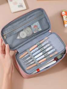 简约纯色文具包，大容量学生铅笔盒，高品质铅笔盒 - 彩色 - 查看 7