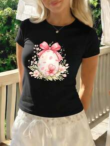 Dam-T-shirts - Svart - Visa 1