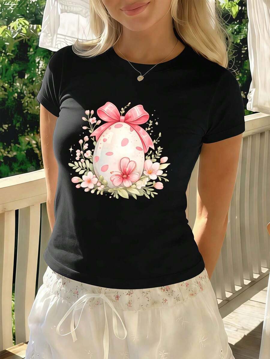 Dam-T-shirts - Svart - Visa 1